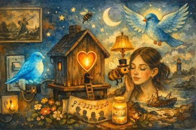 Ich bin ein blauer Kanarienvogel in der Steckdose neben dem Lichtschalter und passe auf dich auf. | on this day in&nbsp;music