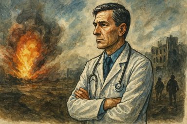 »Ich lehne deshalb als Arzt jede Schulung oder Fortbildung in Kriegsmedizin ab und werde mich daran nicht beteiligen.« |&nbsp;Zitat